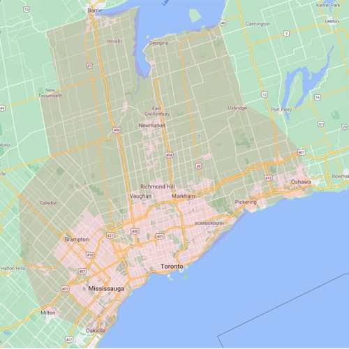 service area on map (Greater Toronto Area)